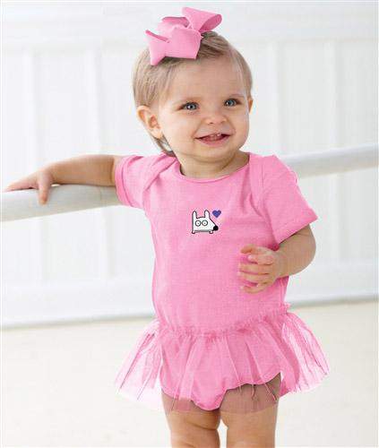 stinky dog kids pink ballerina tutu onesie bodysuit