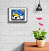 room decor stinky dog framed print cow