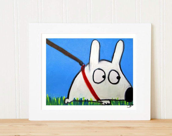 Matted Art Print | Stinky Dog Walk