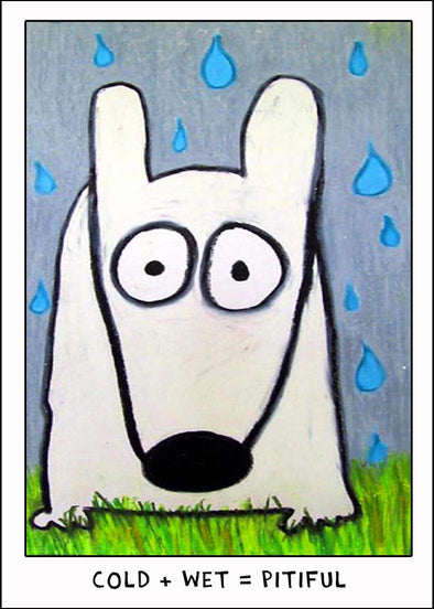 Stinky Dog greeting card- Get Well | Cold + Wet = Pitiful