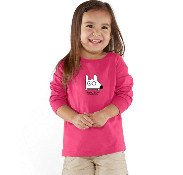 Stinky Dog Toddler Classic Pink Long Sleeve T-Shirt