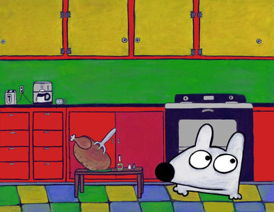 Stinky Dog-Original Art | Stinky In The Kitchen