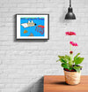 room decor stinky dog framed print scuba