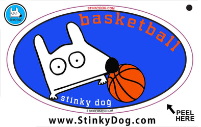 Stinky Basketball-sticker-Stinky Dog