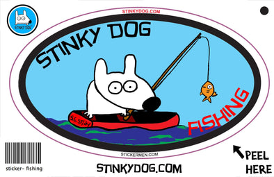Stinky Fishing-sticker-Stinky Dog