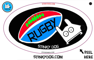 Stinky Rugby-sticker-Stinky Dog