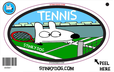 Stinky Tennis-sticker-Stinky Dog