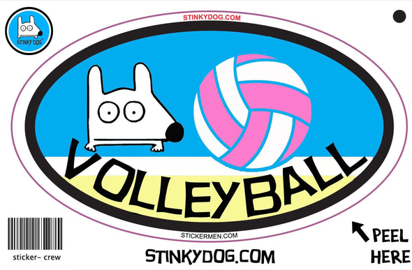 Stinky Volleyball-sticker-Stinky Dog