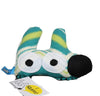 squeaky stinky dog toy with green stripes