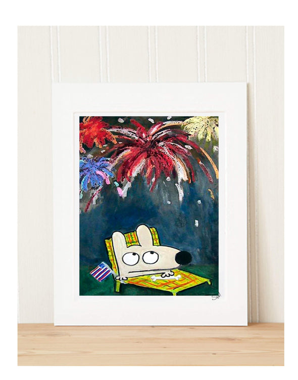 Matted Art Print | Stinky Dog In The USA